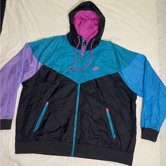 Nike Other - EUC: Y2K *Unisex* NIKE Hooded, Full Zip front Multicolored Windbreakers Jacket